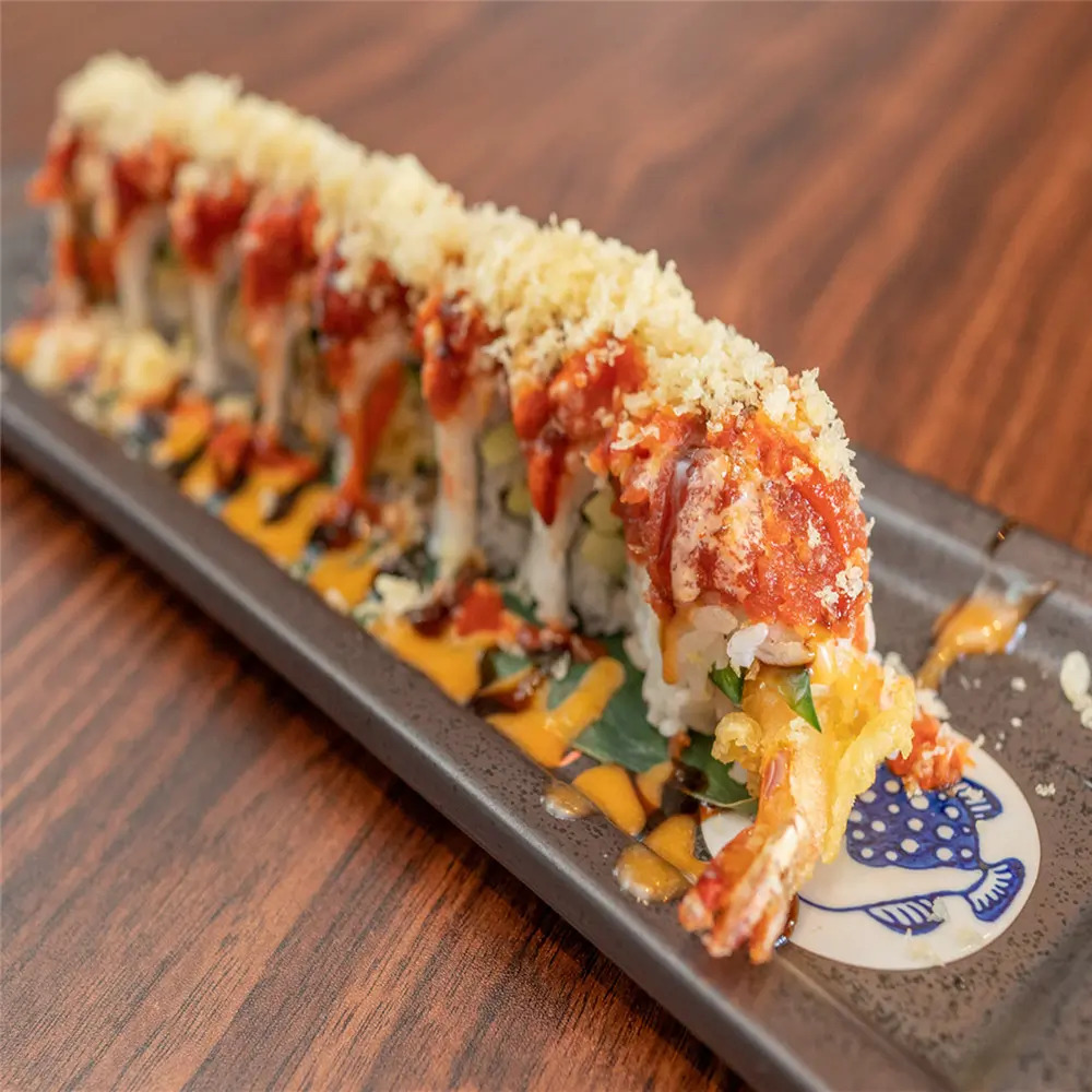 Shrimp Crab Meat Crispy Sushi is made with sushi rolls filled with shrimp and crab meat